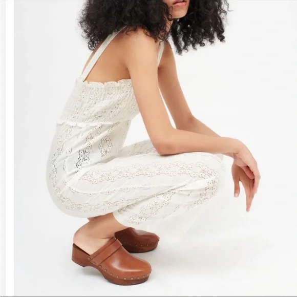 Zara NWT Embroidered Eyelet Cropped Jumpsuit - Picture 3 of 13